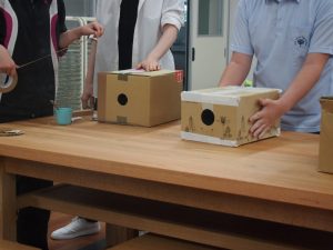 線香で煙をためていざ挑戦